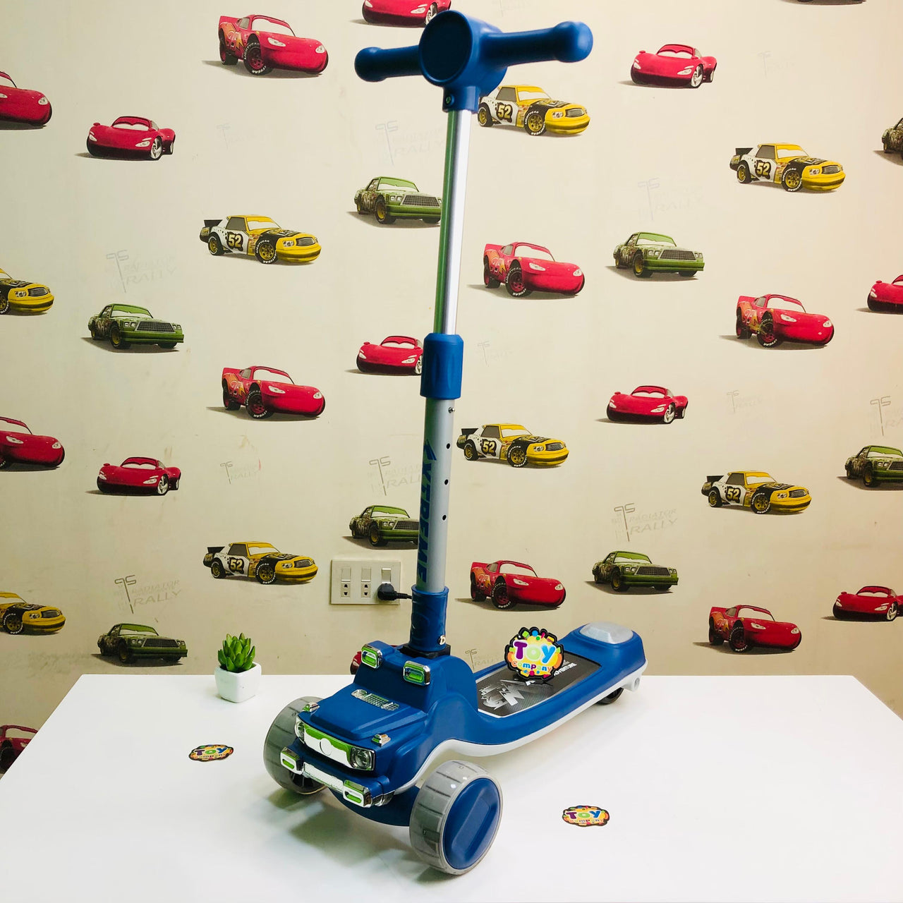 Mercedes Adjustable Height Kids Scooter With Light & Music - Blue