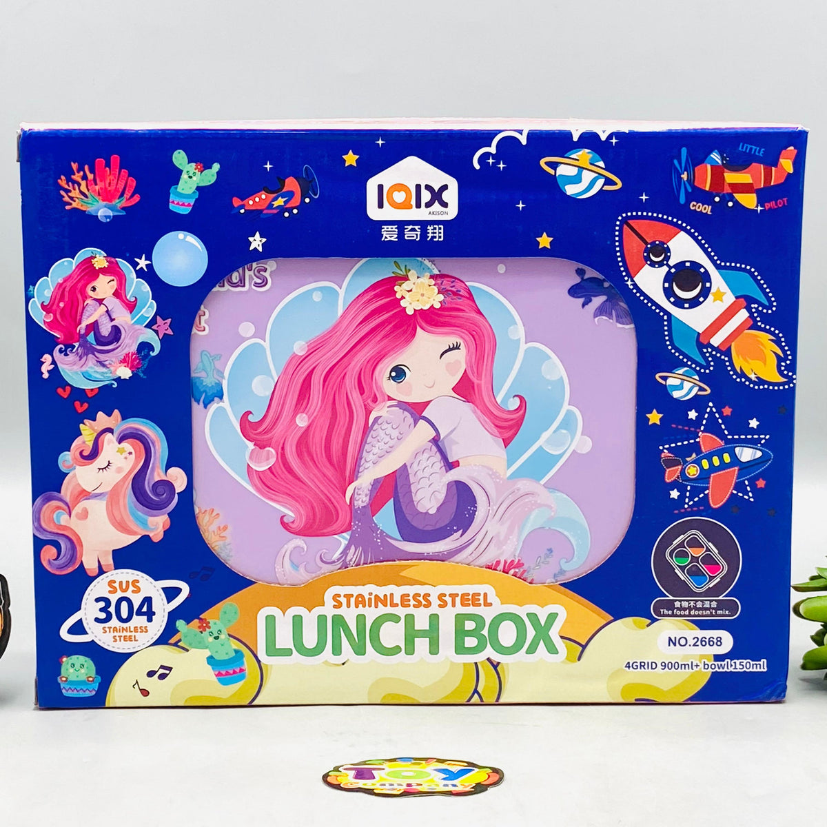 Mermaid Themed Stainless Steel 900ml Lunch Box