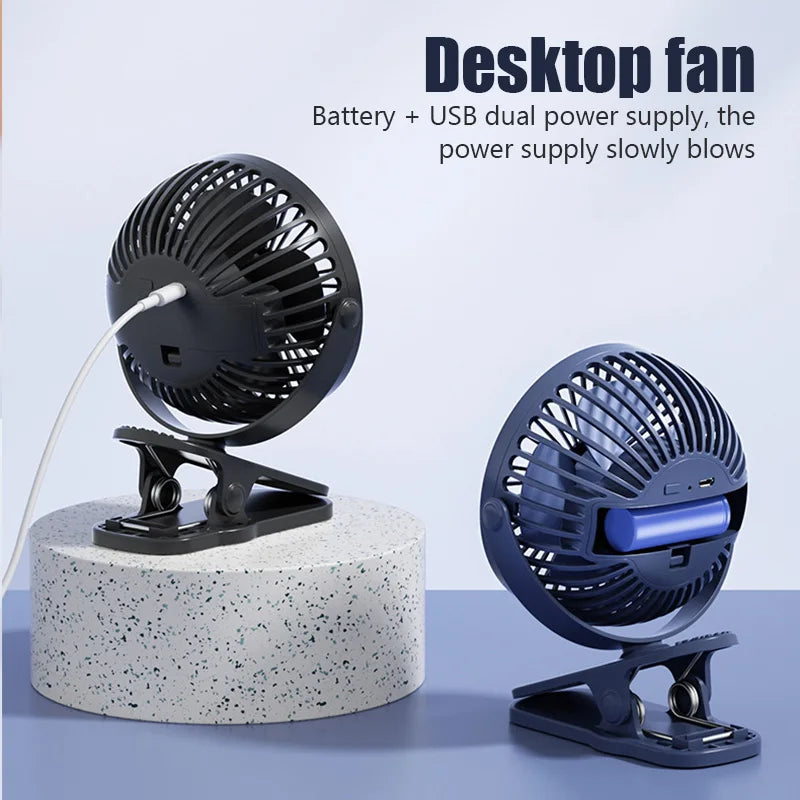 Rechargeable Mini Slim Table Clamp Fan