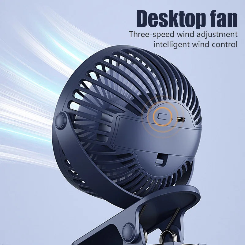 Rechargeable Mini Slim Table Clamp Fan