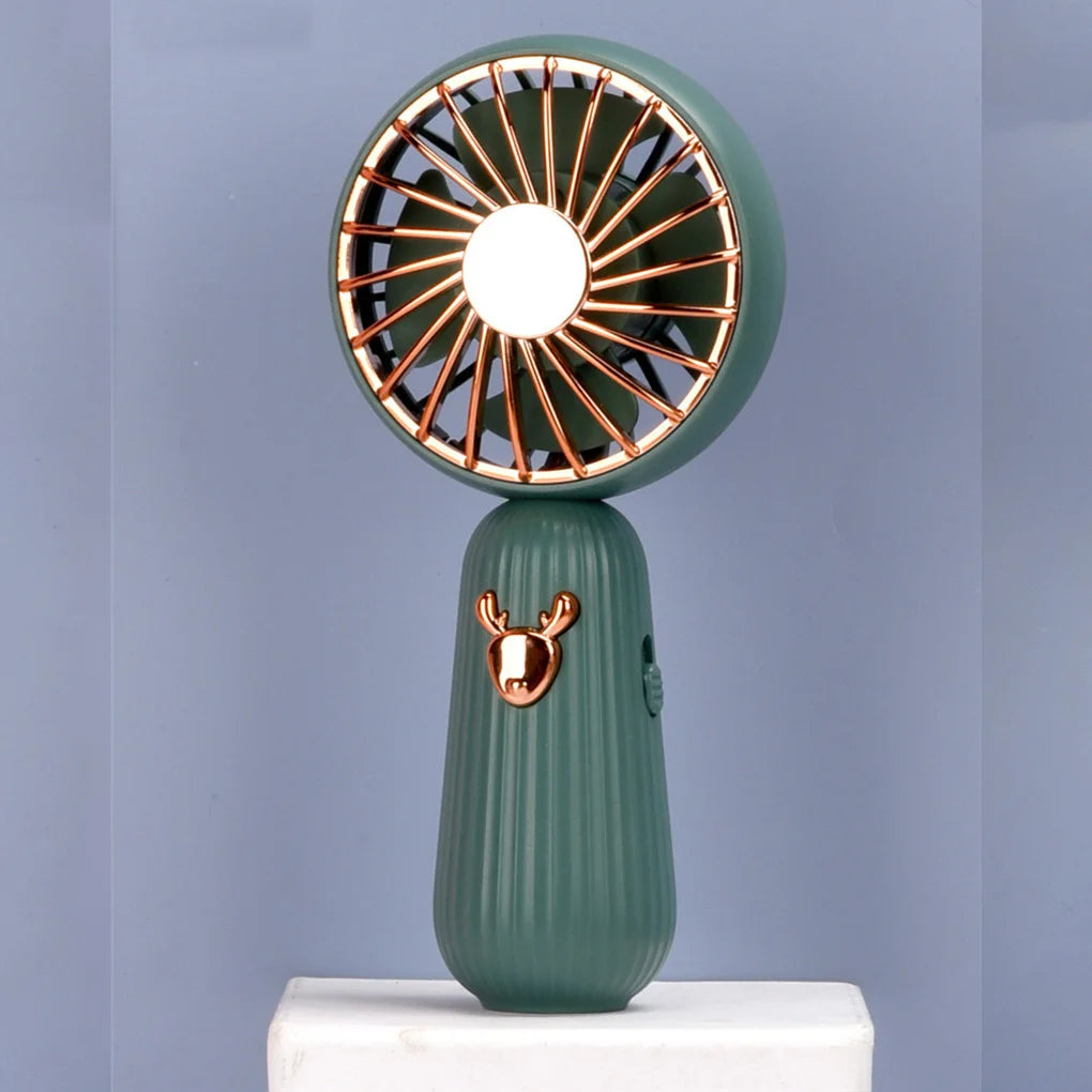 Rechargeable Mini Handheld Cooling Fan With Lights