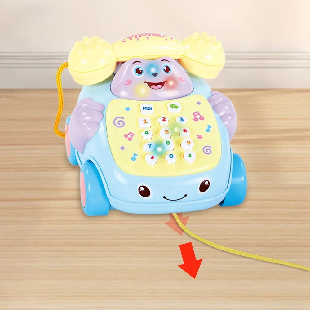 Toddlers Mini Musical Pull Along Telephone Car