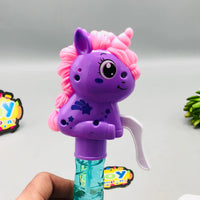 Mini Unicorn Handheld Fan & Bubble Stick - 1Pc