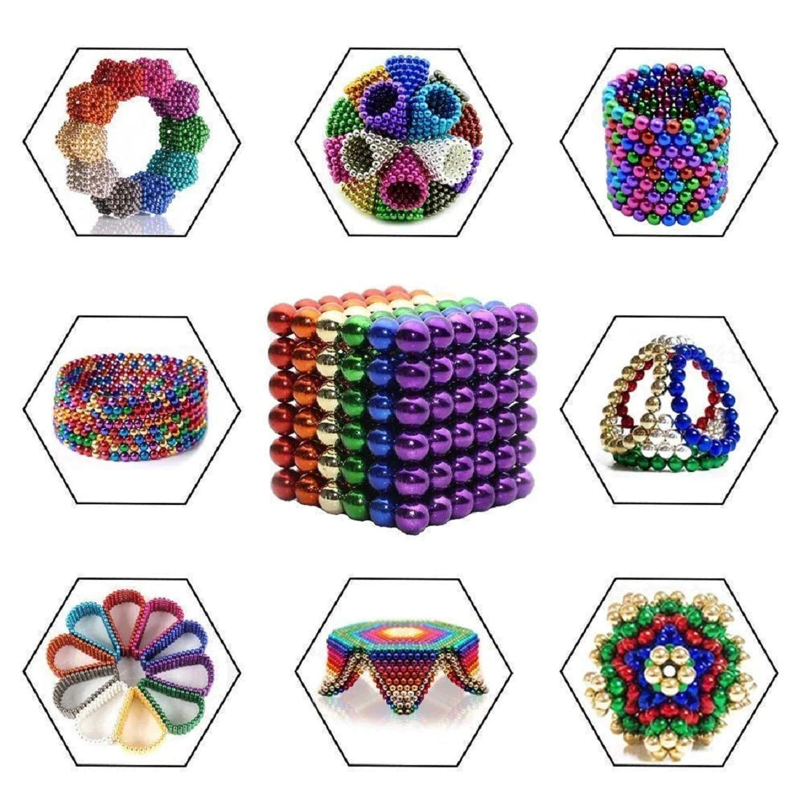 Colourful Magnetic Bucky Balls - 216 Pcs