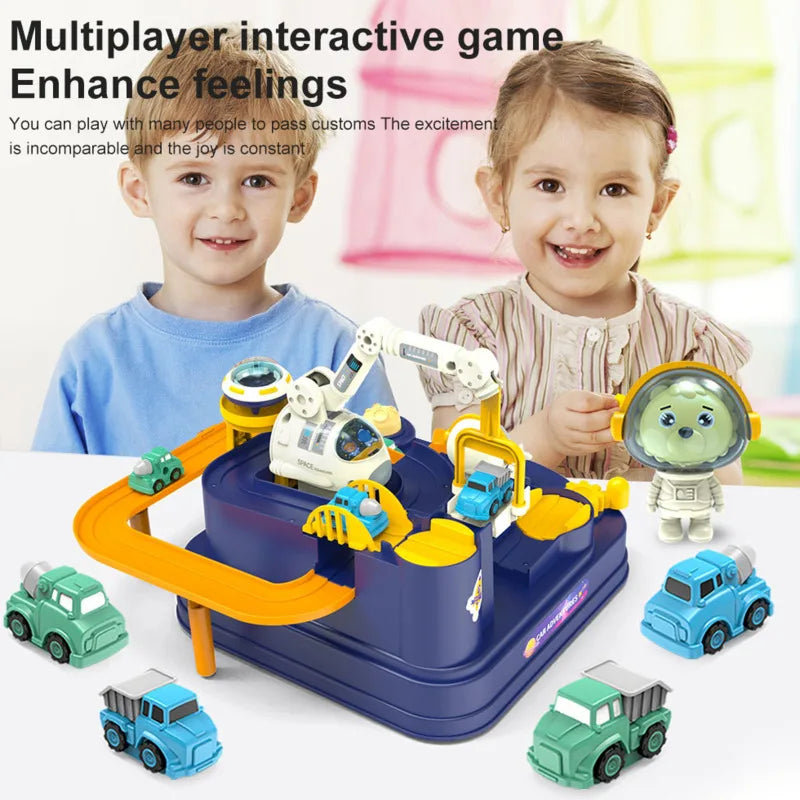 Manual Space Big Adventure Track Set - 2 Assorted Cars