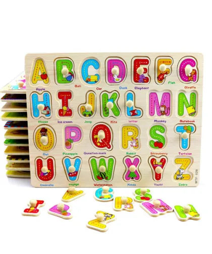 3D Wooden Letters Puzzle Board A-Z