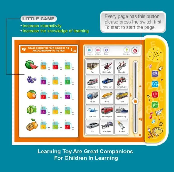 Montessori Kids Multi-Activities Busy Book With Music
