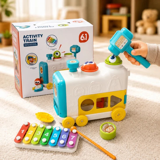 6in1 Montessori Multi-functional Activity Train Toy