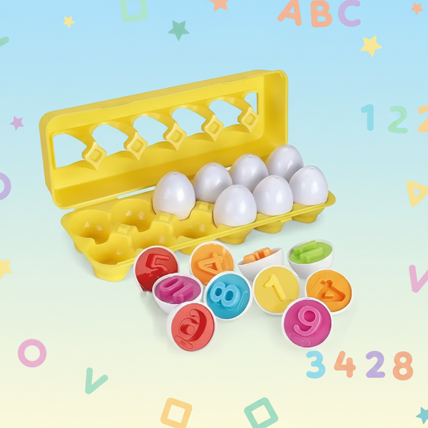 Montessori Shape Matching Eggs With Storage Box - 12Pcs