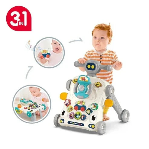 Multi-functional Baby Activity Musical Walker & Game Table - Gray