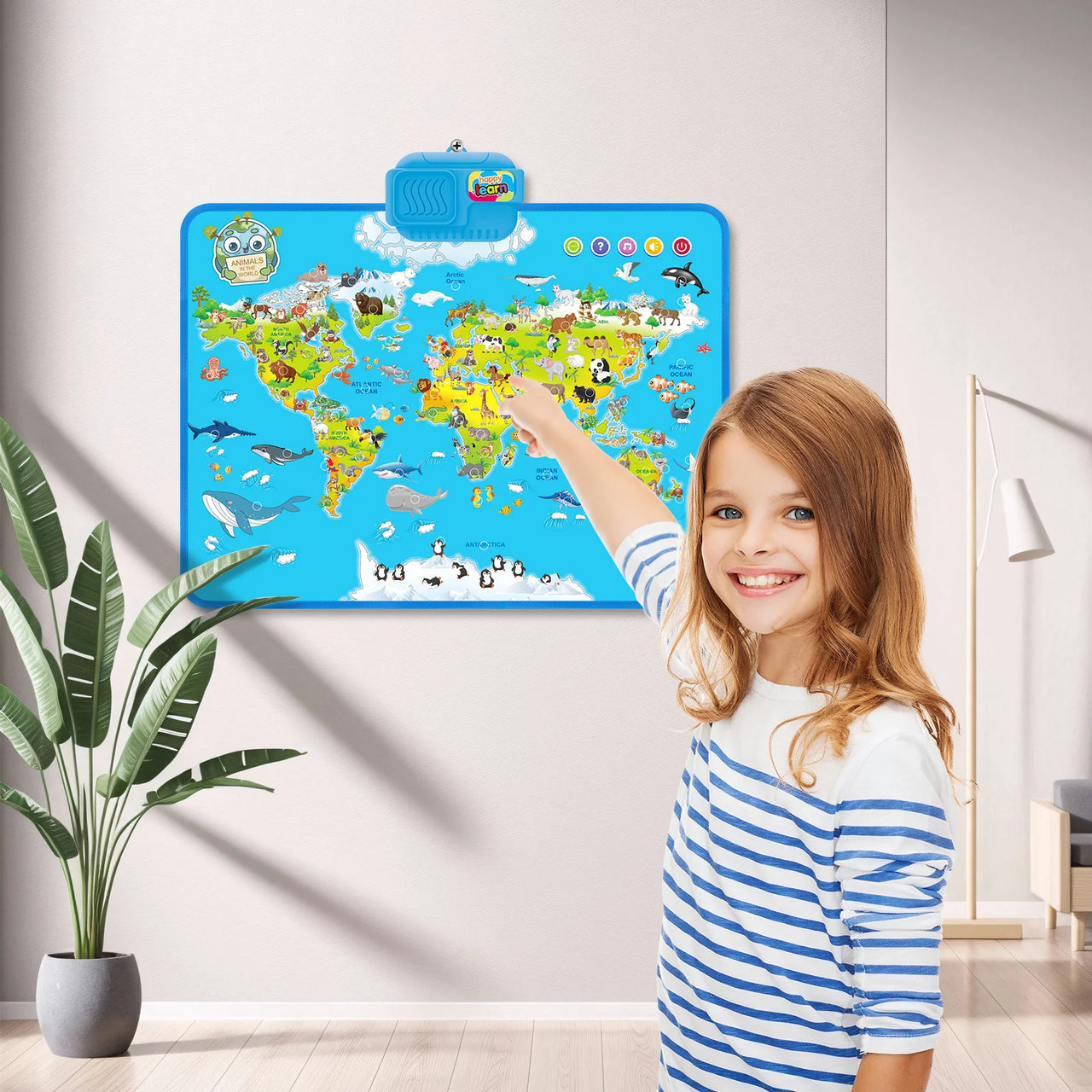 Multi-functional Baby Animals World Musical Map