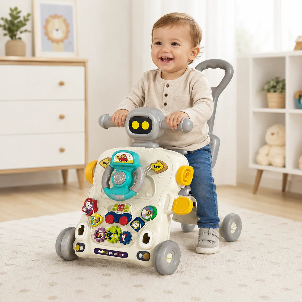 Multi-functional Baby Activity Musical Walker & Game Table - Gray