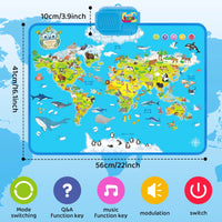Multi-functional Baby Animals World Musical Map