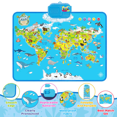 Multi-functional Baby Animals World Musical Map