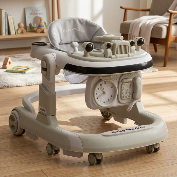 Multi-functional Baby Clock & Telephone Activity Walker - Olive