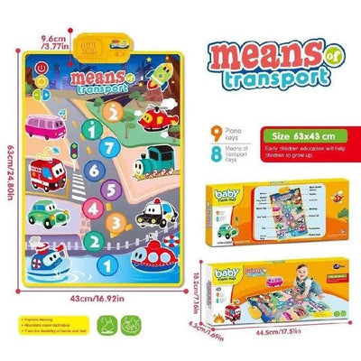Multi-functional Baby Transport Theme Musical Piano Mat