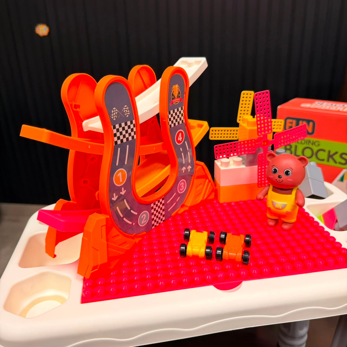 DIY Kids Multi-functional Building Blocks Table With Stool