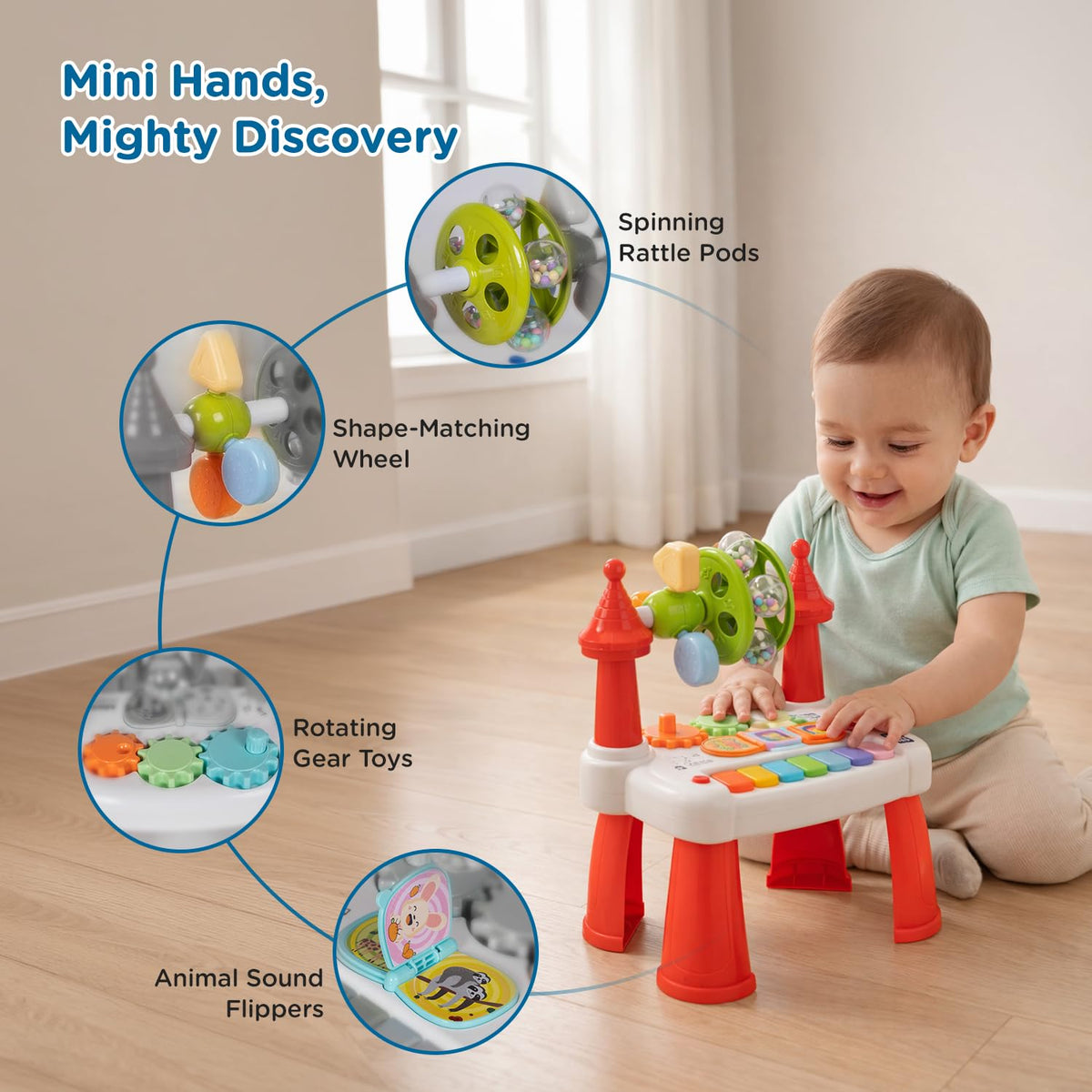 Multi-functional Toddlers Light-up Musical Piano Table