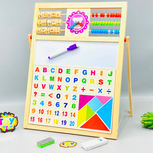 Multi-functional Wooden Logarithmic Black & White Writing Board