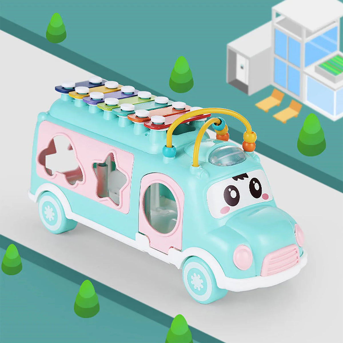 Huanger Multi-functional Xylophone Music Bus