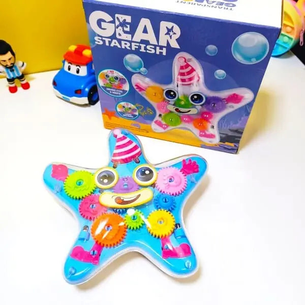 Transparent Gear Starfish Bump & Go Toy