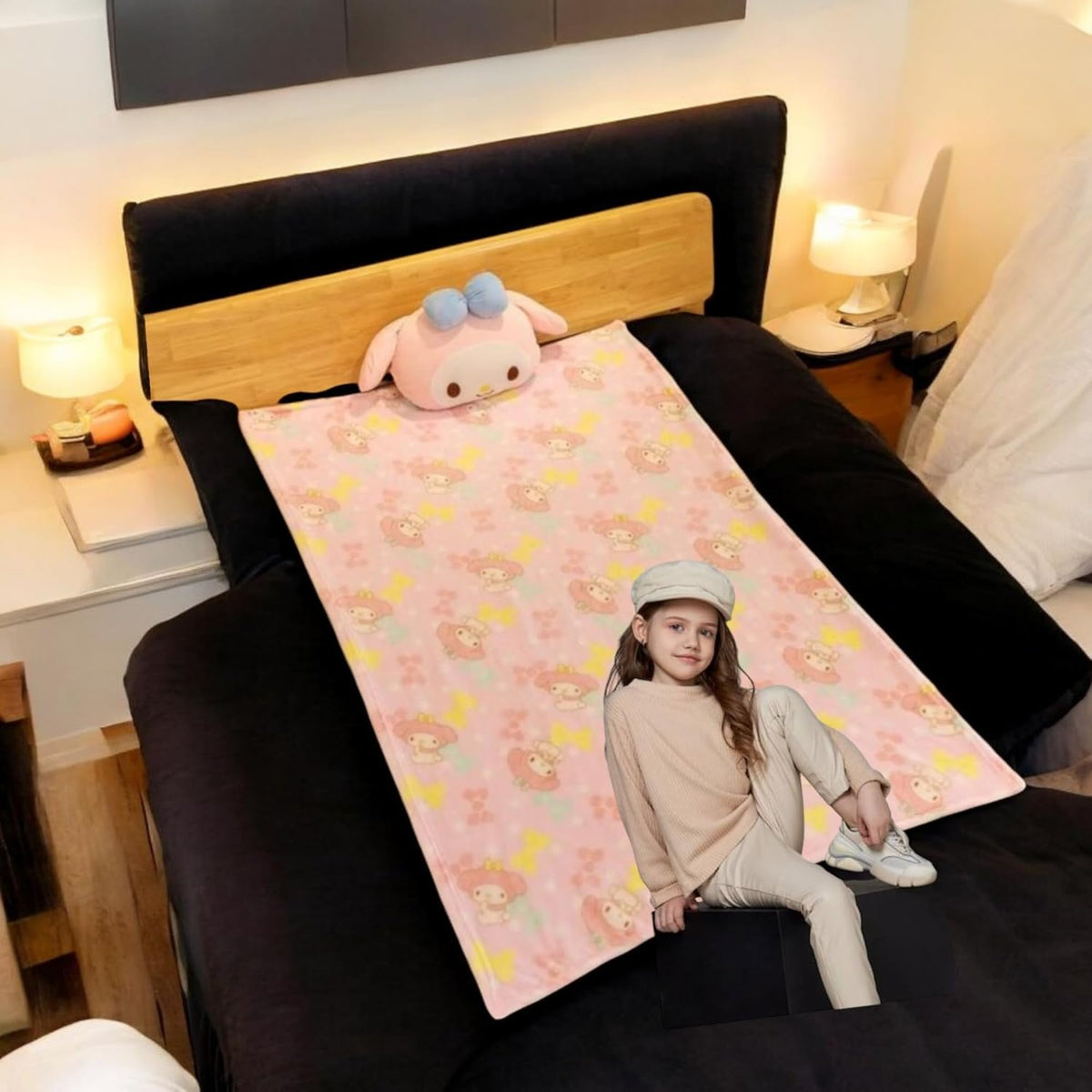 2in1 Kids Premium My Melody Pillow & Fleece Blanket