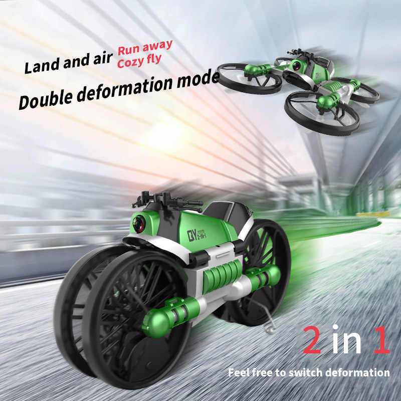 R/C Rechargeable LEAP Motorcycle/Quad-copter