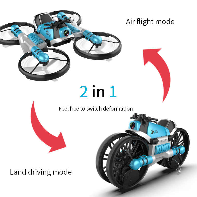 R/C Rechargeable LEAP Motorcycle/Quad-copter