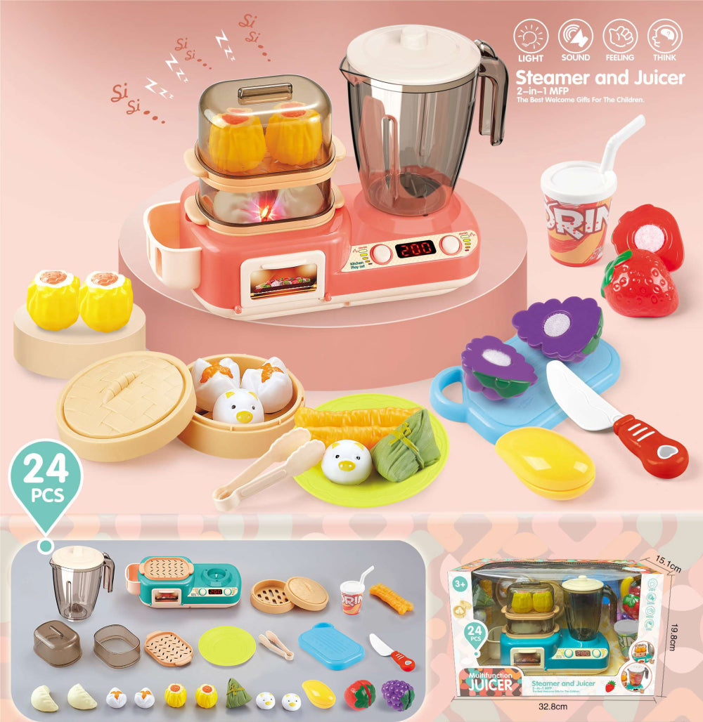 24Pcs Multi-functional Pretend Steamer & Juicer Set