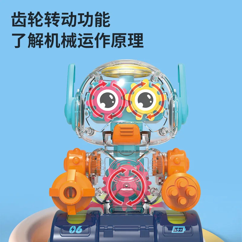 Electric Transparent Light & Musical Gear Robot