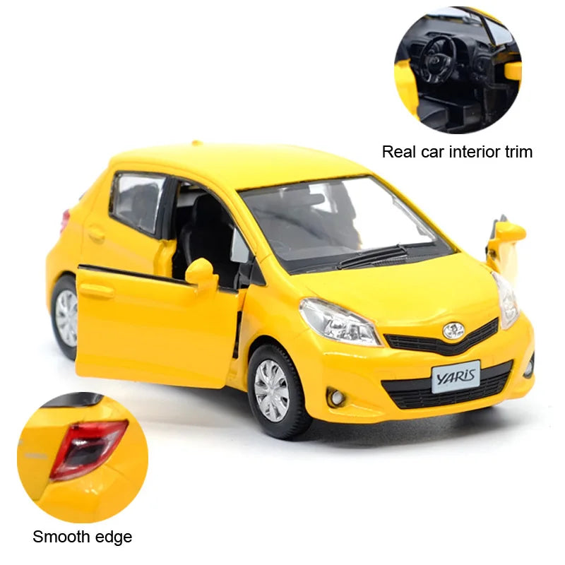 1:36 Diecast Metal Toyota Vitz Model Car - Yellow