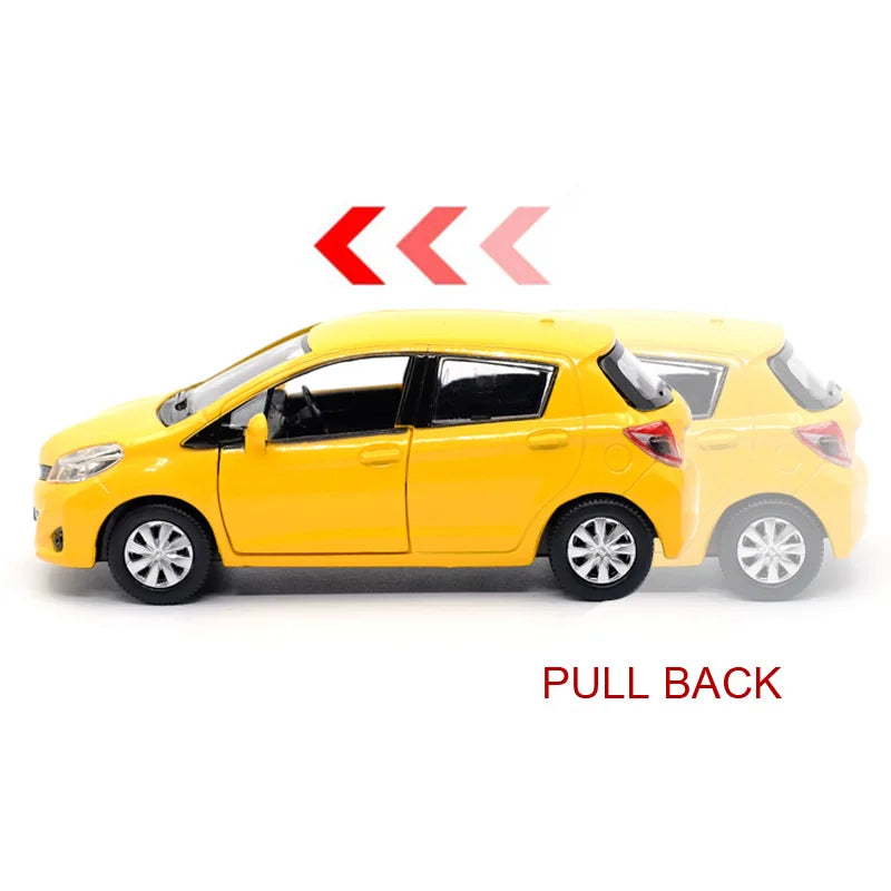 1:36 Diecast Metal Toyota Vitz Model Car - Yellow