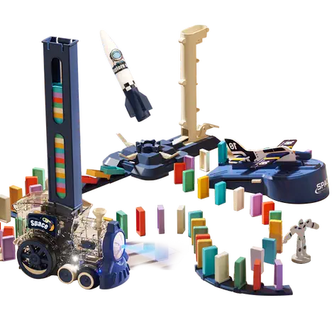 120Pcs Light Space Domino Train