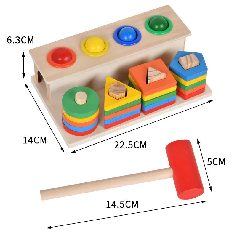 Wooden 2in1 Shape Sorter & Pounding Game