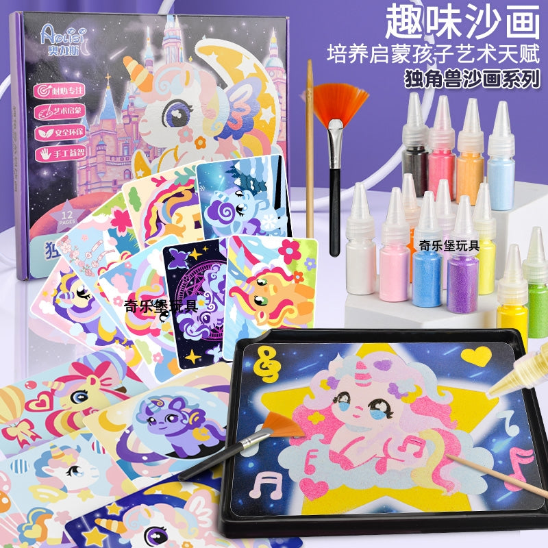 Toddlers Unicorn Themed Sand Painting Kit