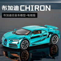 1:32 Diecast Bugatti Chiron With Acrylic Display Box - Aqua Blue