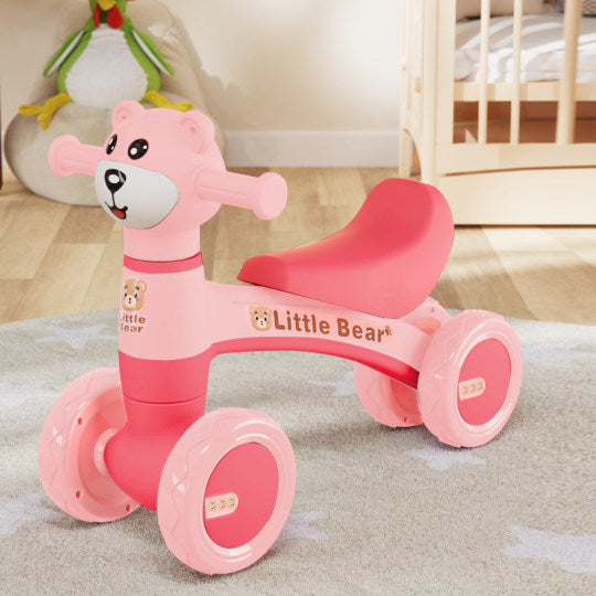 Bear Ride-on Baby Foot To Floor Balance Bike - Pink