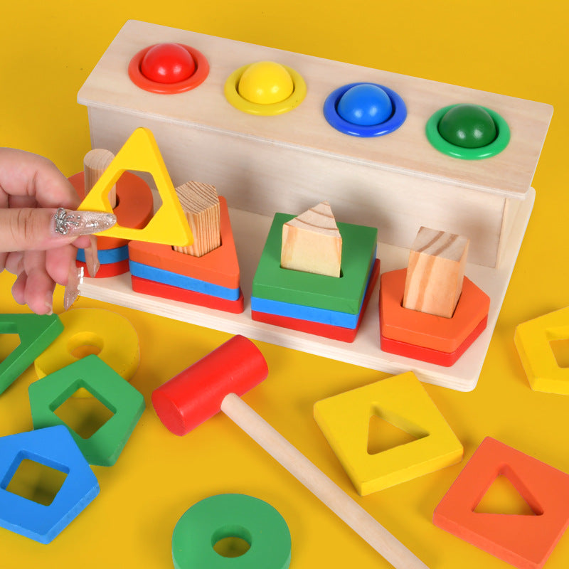 Wooden 2in1 Shape Sorter & Pounding Game
