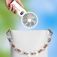 Rechargeable Digital Display Fan With Mobile Phone Bracket