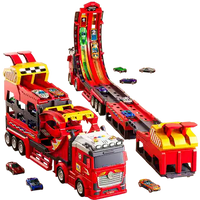 113cm Deformation Catapult Car Launching Truck - 4Pcs Alloy Cars