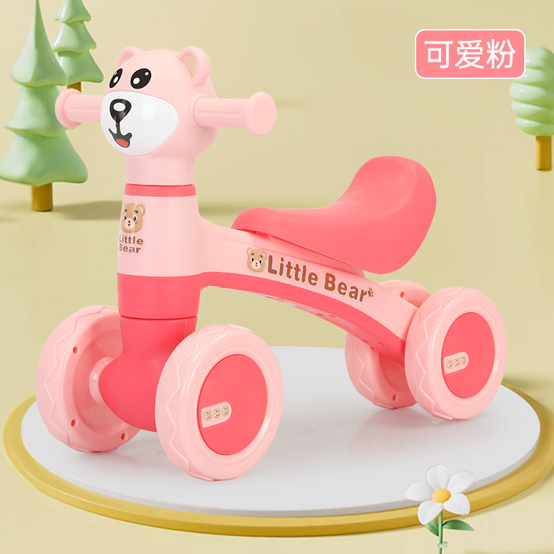Bear Ride-on Baby Foot To Floor Balance Bike - Pink