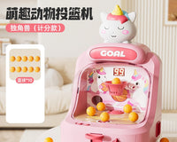 Manual Kids Unicorn Themed Basketball Shooting Game Console
