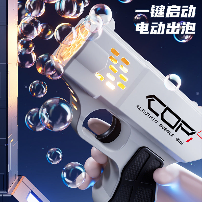 Mini Electric Space Bubble Blower Light-up Gun