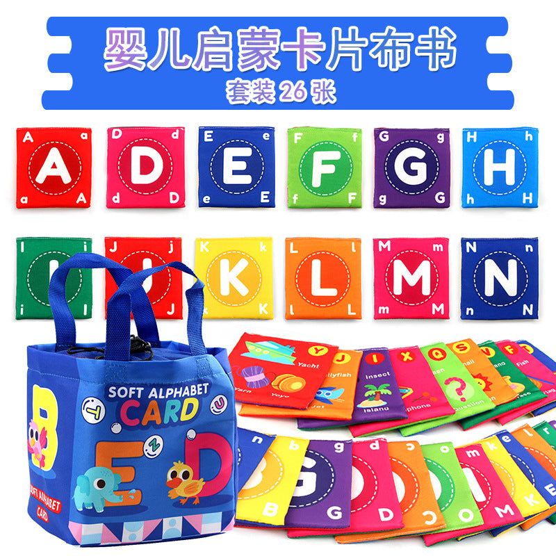 26Pcs Toddlers Soft Alphabet Cards With Storage Bag
