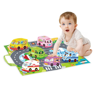 Washable Soft Vehicles Toy Set with Activity Mat
