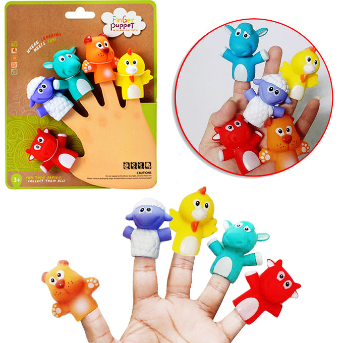 Cartoon Farm Animals Finger Puppet For Kids