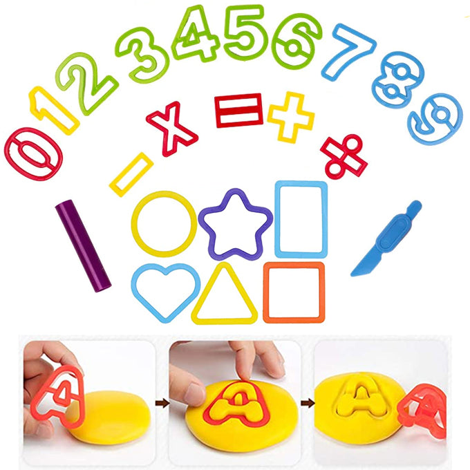 Plasticine Dough Set of 8 Cans with Numbers