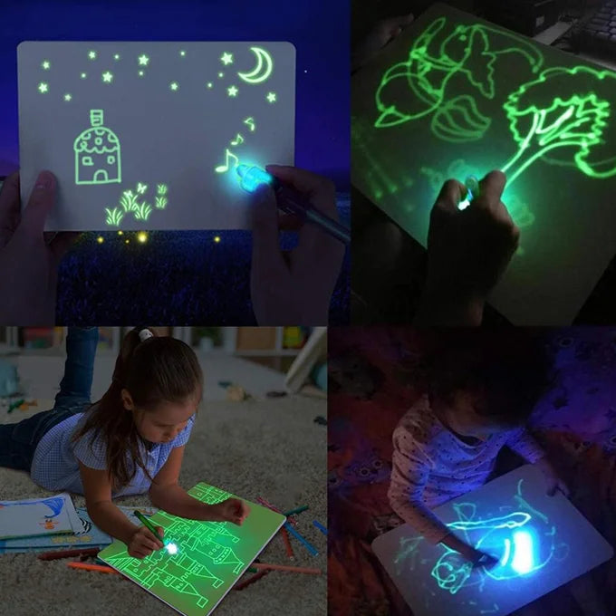 Draw With Lights Fun Painting Board With Nightlight Pen