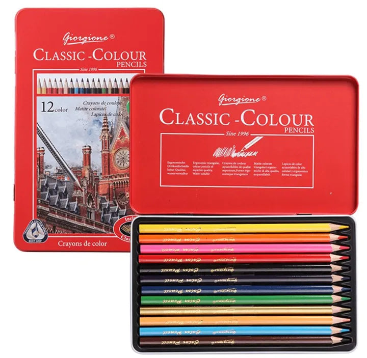 12Pcs Pencil Colors With Tin Box
