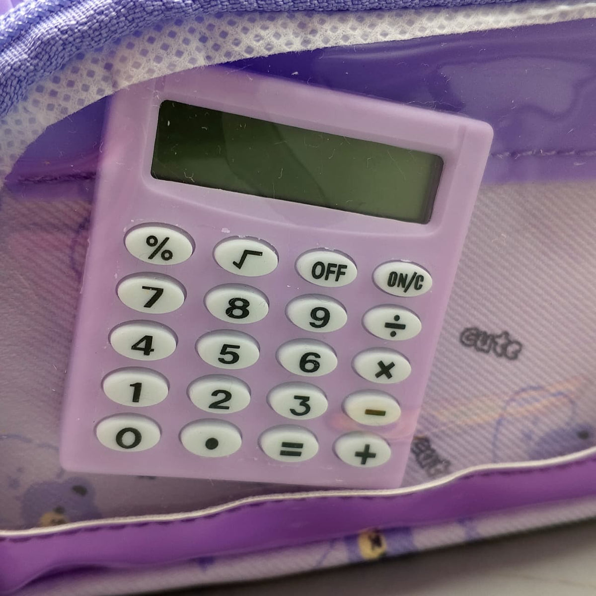 Premium Kids Pencil Pouch With Calculator - Purple